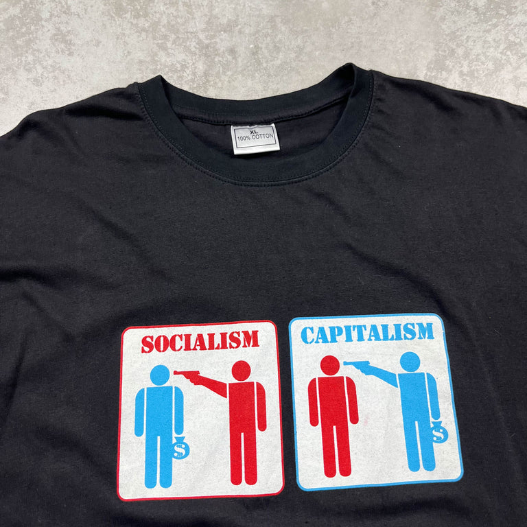 Socialism vs Capitalism Humour Tee (2000s)
